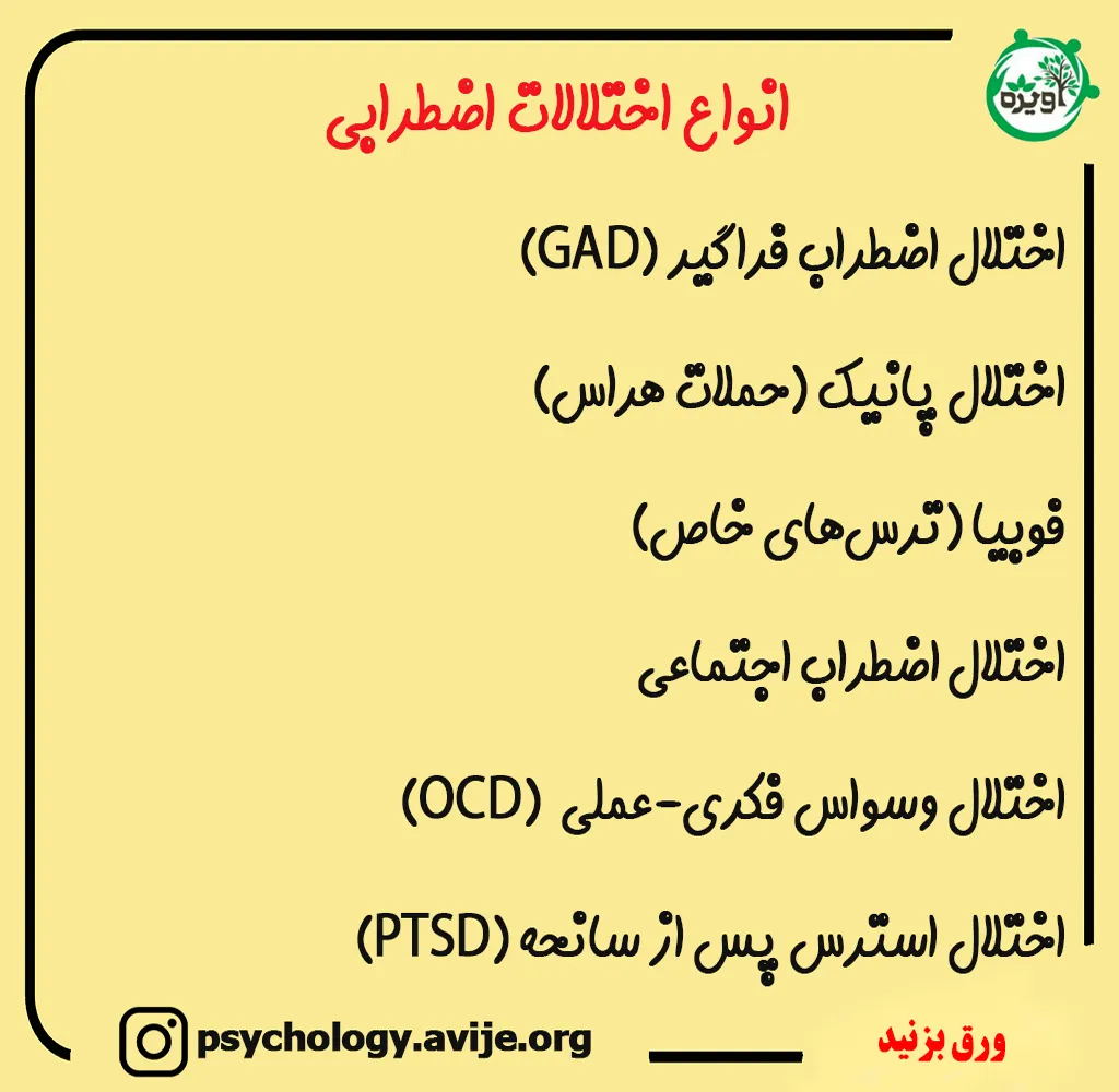 انواع اختلالات اضطرابی