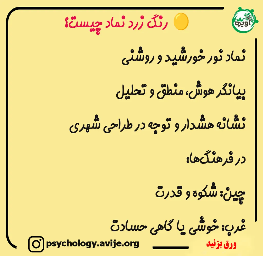 ویژگی های منفی رنگ زرد