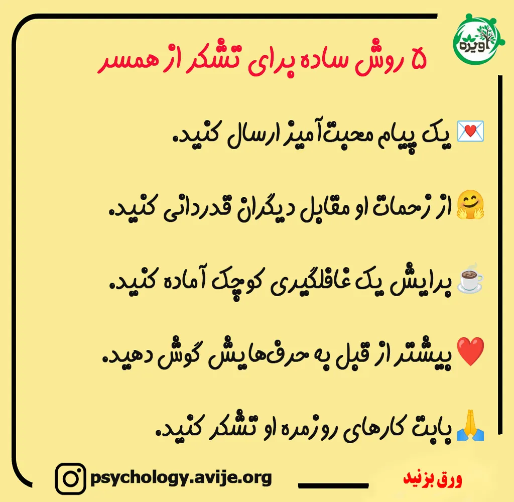متن تشکر از همسر