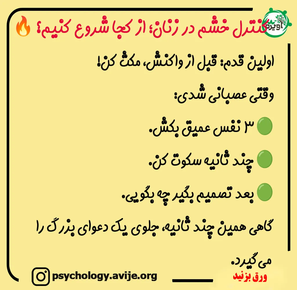 راه های کنترل خشم